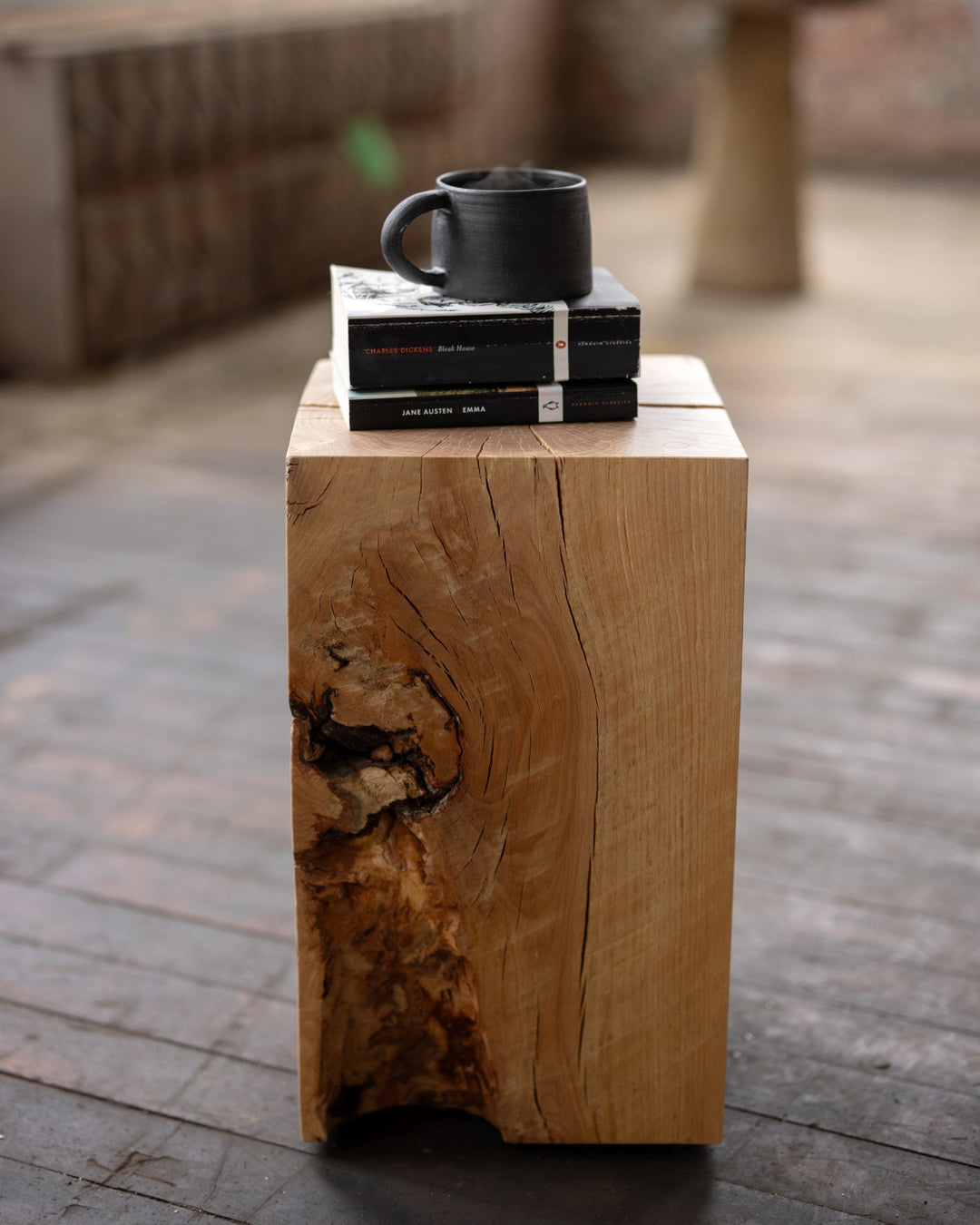 Beech Solid Wood Cube Side Table Hyo bedside table