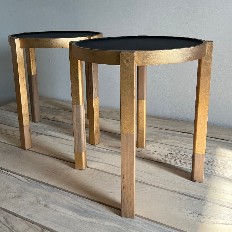 Black and Gold Round Modern Side Table | Waverly Special Edition Side Tables