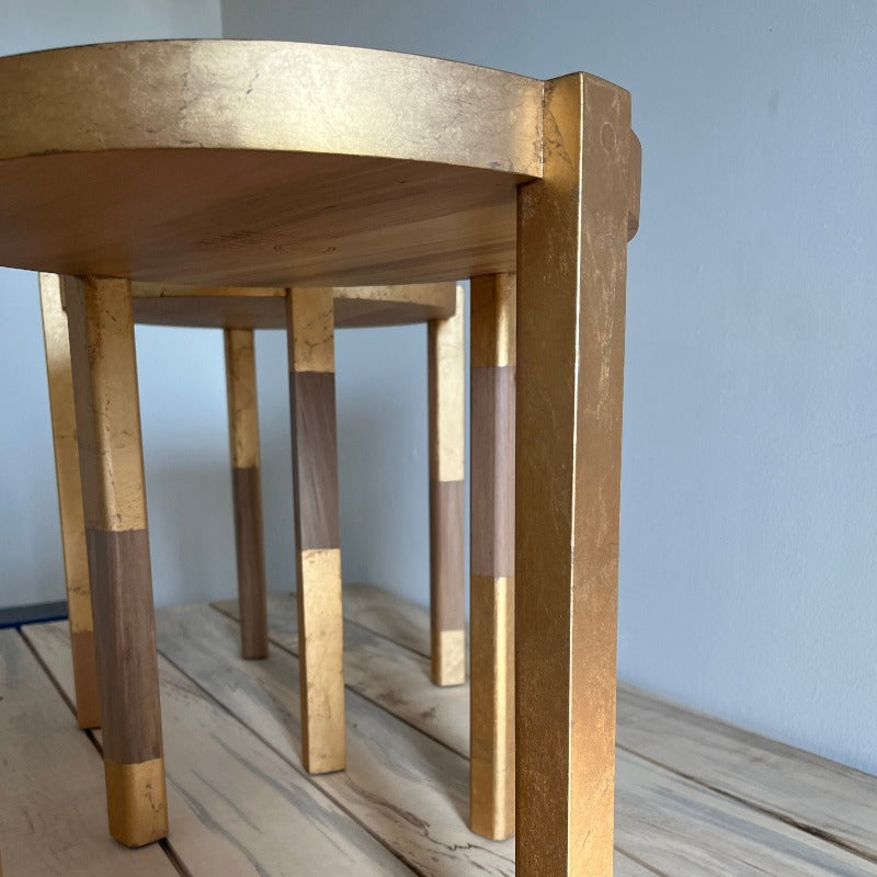Black and Gold Round Modern Side Table | Waverly Special Edition Legs
