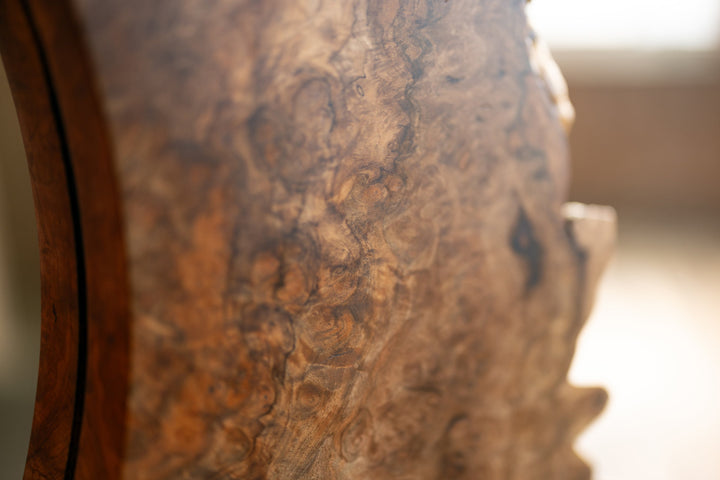 Walnut Burl Wood Mirror One of a Kind Detail