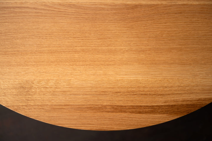 Round Wood Coffee Table in White Oak Tabletop