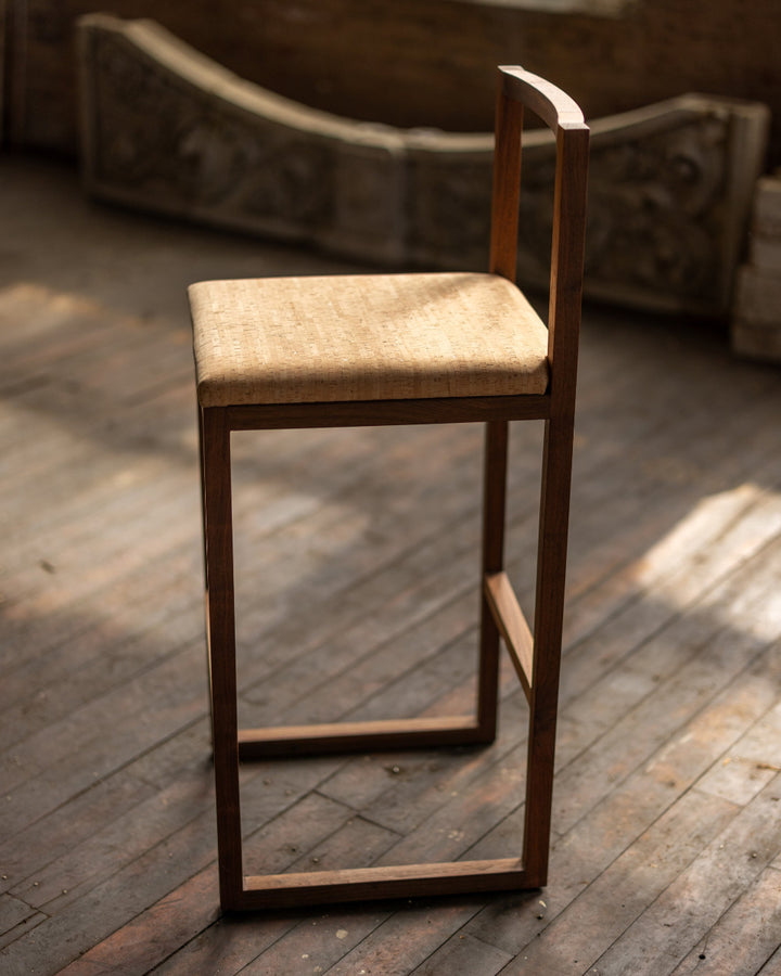 Porto Barstool | Modern Walnut Wood Barstool | Bar or Island Seating 3/4 View