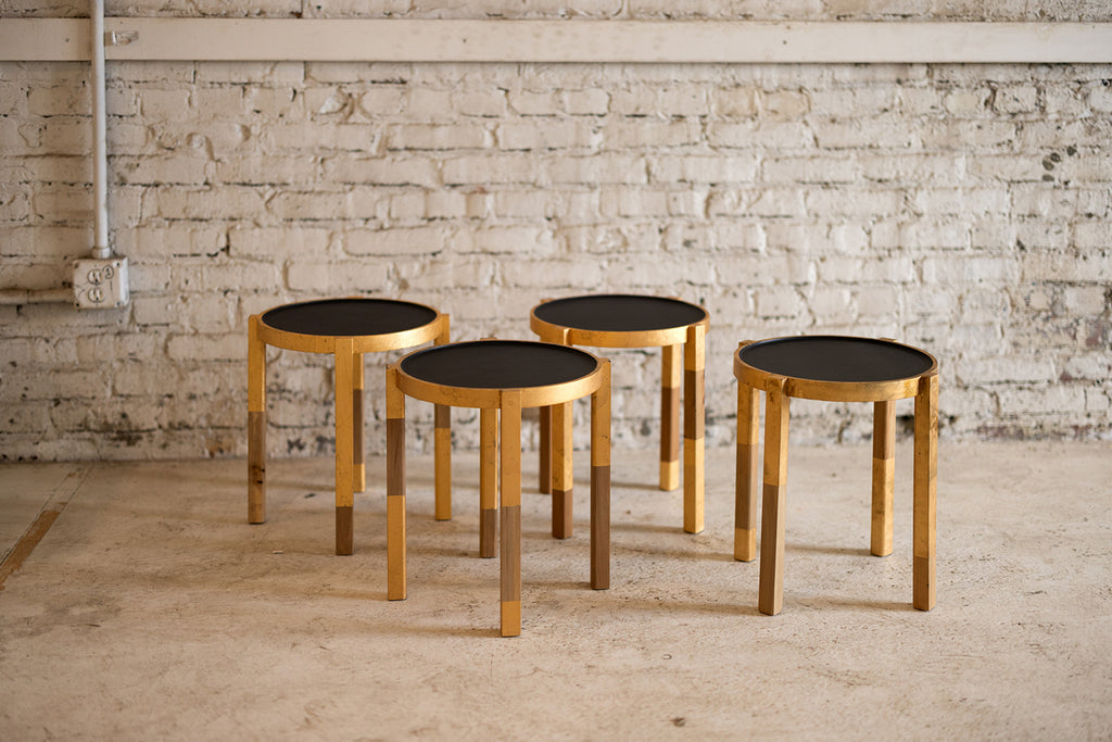 Black and Gold Round Modern Side Table | Waverly Special Edition
