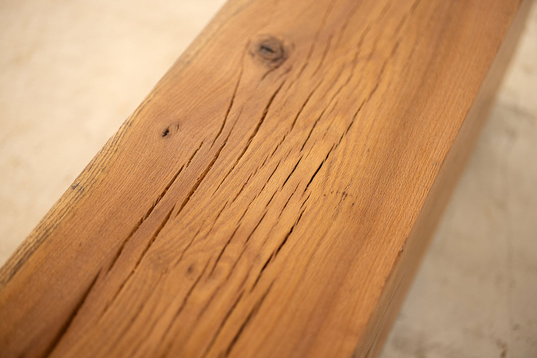 Hardwood Beam Bench | Rustic Reclaimed Wood Bench Seating