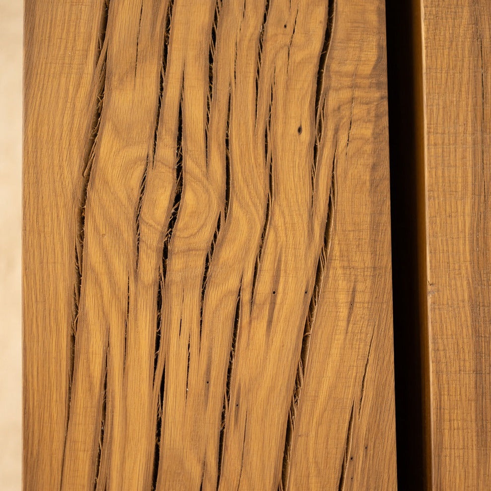 White Oak Wood Coffee Table | Reclaimed Wood Detail