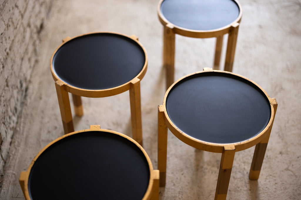 Black and Gold Round Modern Side Table | Waverly Special Edition