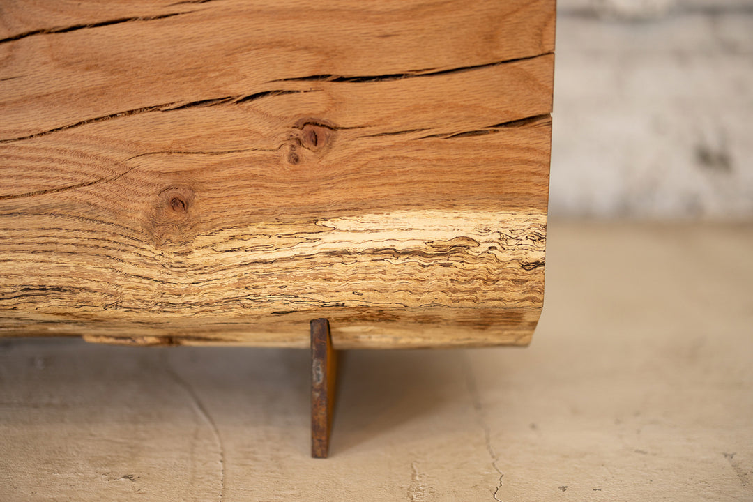 Hardwood Beam Bench | Rustic Reclaimed Wood Bench Corten Legs