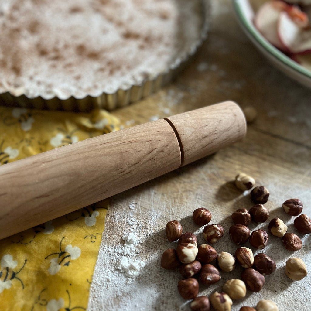 Tapered French Wood Rolling Pin with Pie Fixins