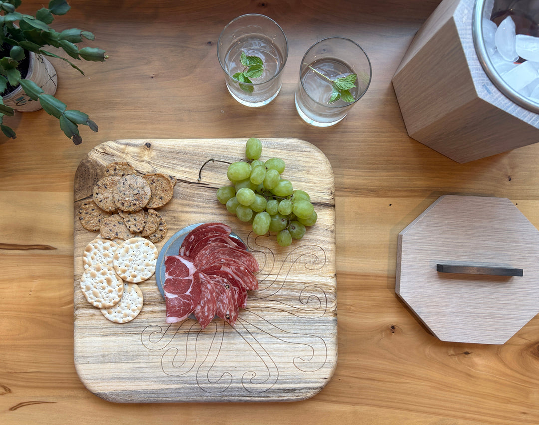 Octopus Tray | Gulf Sand and Ceramic Party Charcuterie Tray and Ice Bucket