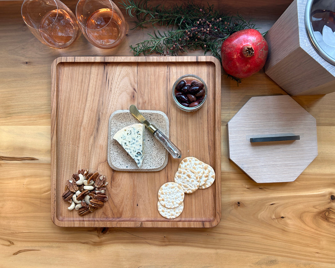 Elm and Ceramic Party Charcuterie Tray Ice Bucket