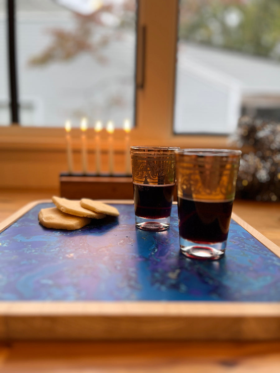 Number 5 Tray | Urban Wood and Recycled Plastic Drink Tray Menorah