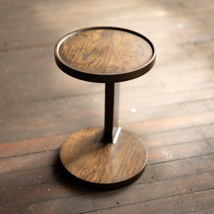 Modern Round C-Side C-Table Cherry Dovetail Sofa Table