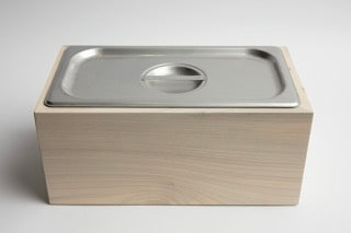 Countertop Compost Bin - Noaway© in Magnolia Wood and Stainless Steel