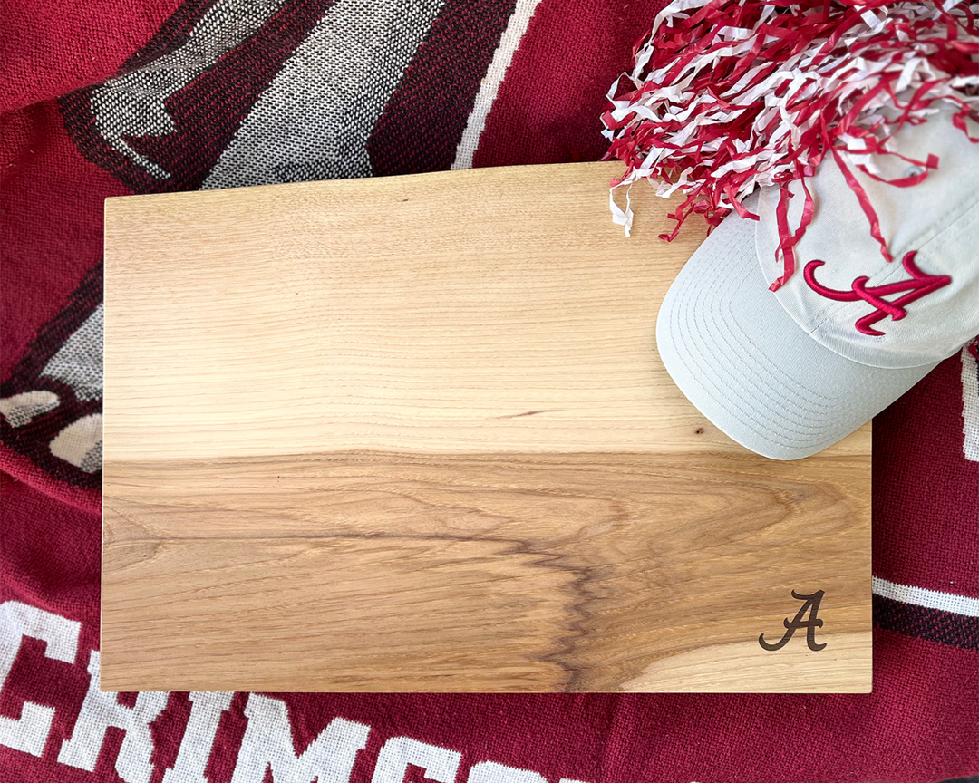 Live Edge Wood Charcuterie Board | University of Alabama Tailgate Board Pecan