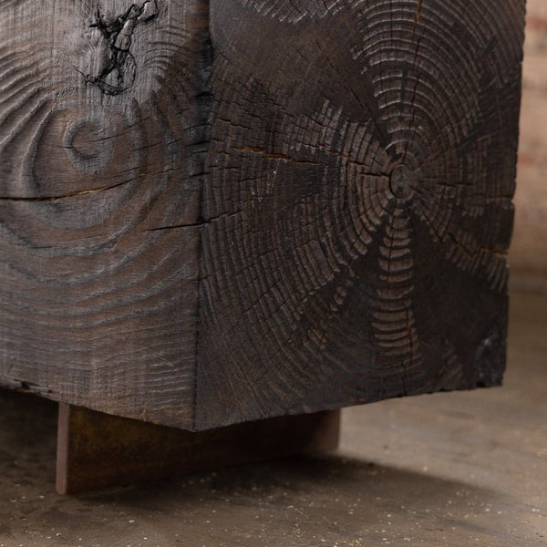 Reclaimed Wood Bench Corten Steel Legs