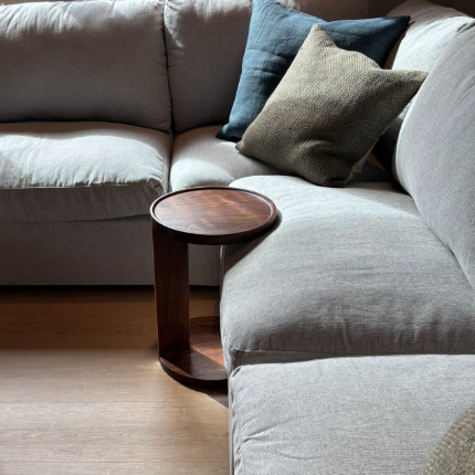 Dovetail Sofa Table | Modern Round C-Side C-Table Pull Up