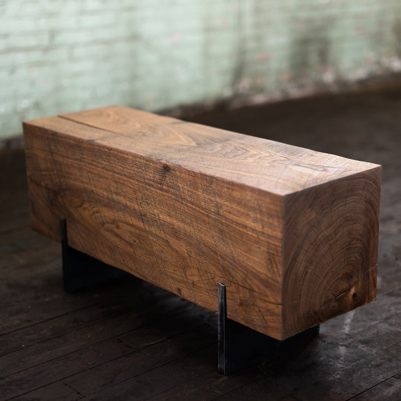 wooden seating bench