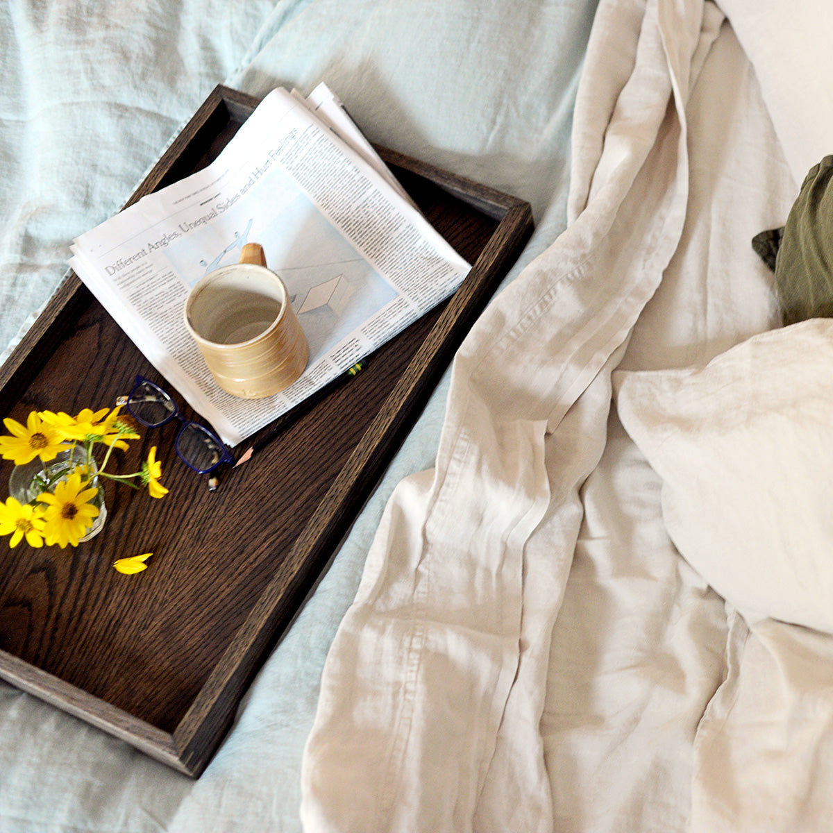 Modern Wooden Tray with Brass Details – Alabama Sawyer
