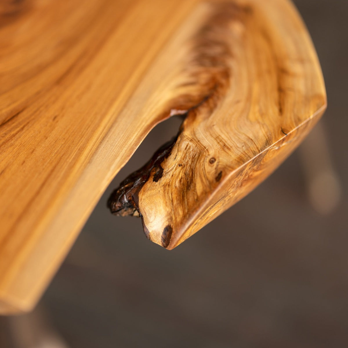Lake house Table | Live Edge Urban Wood and Cast Bronze Pedestal