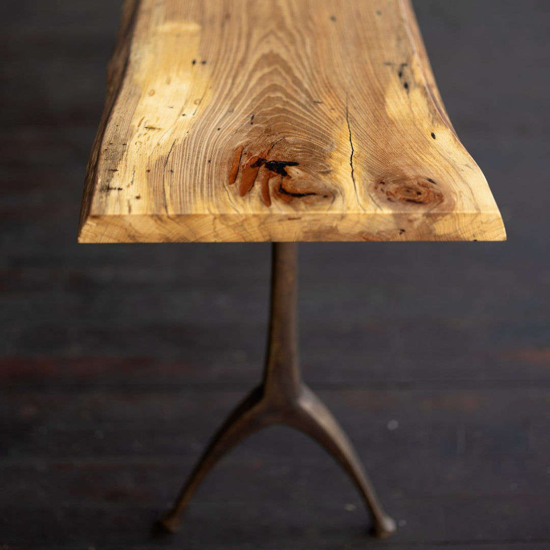 Live Edge Urban Wood and Cast Bronze Console Table Lakehouse