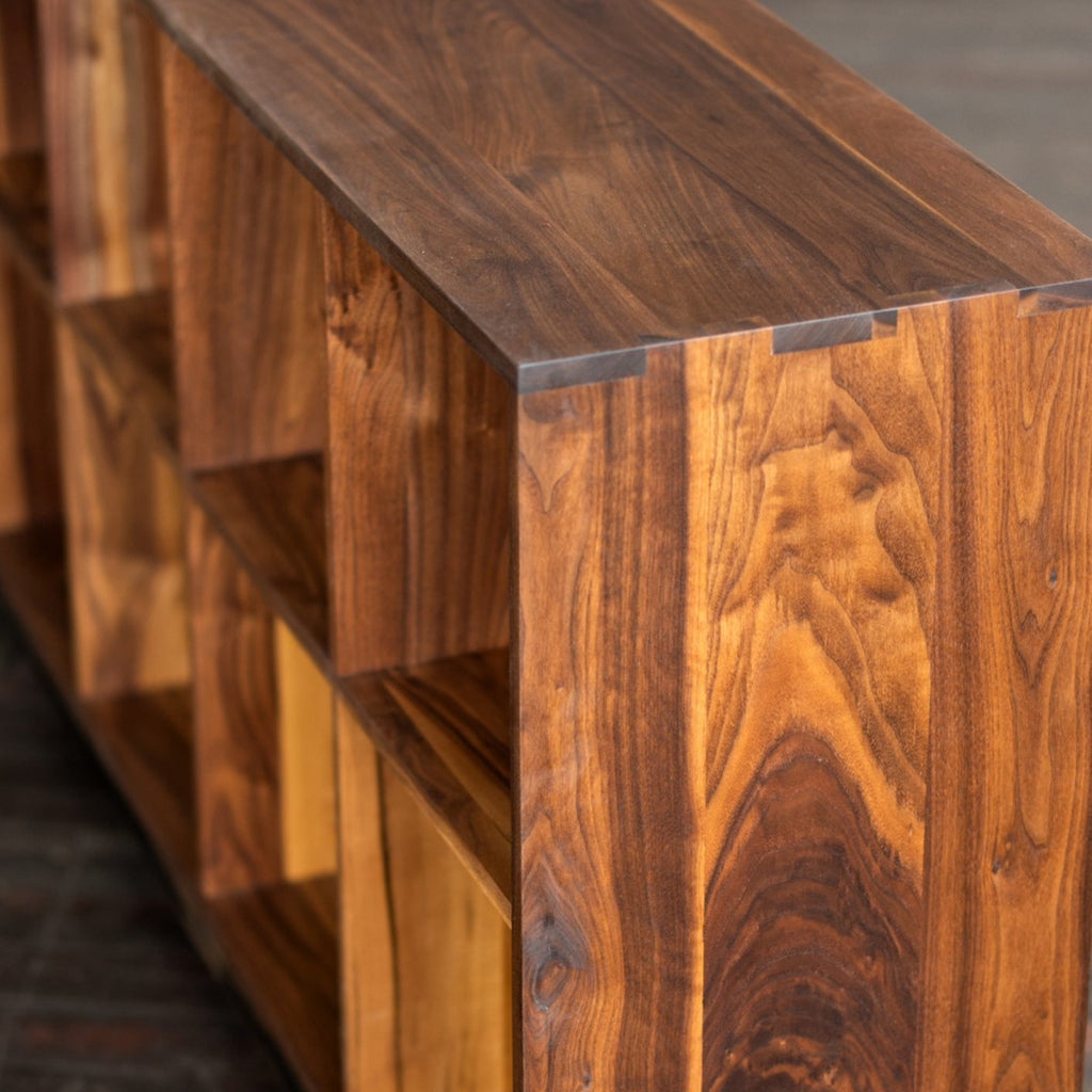 Solid Wood Record Cabinet | Wooden Vinyl Record Storage Credenza ...