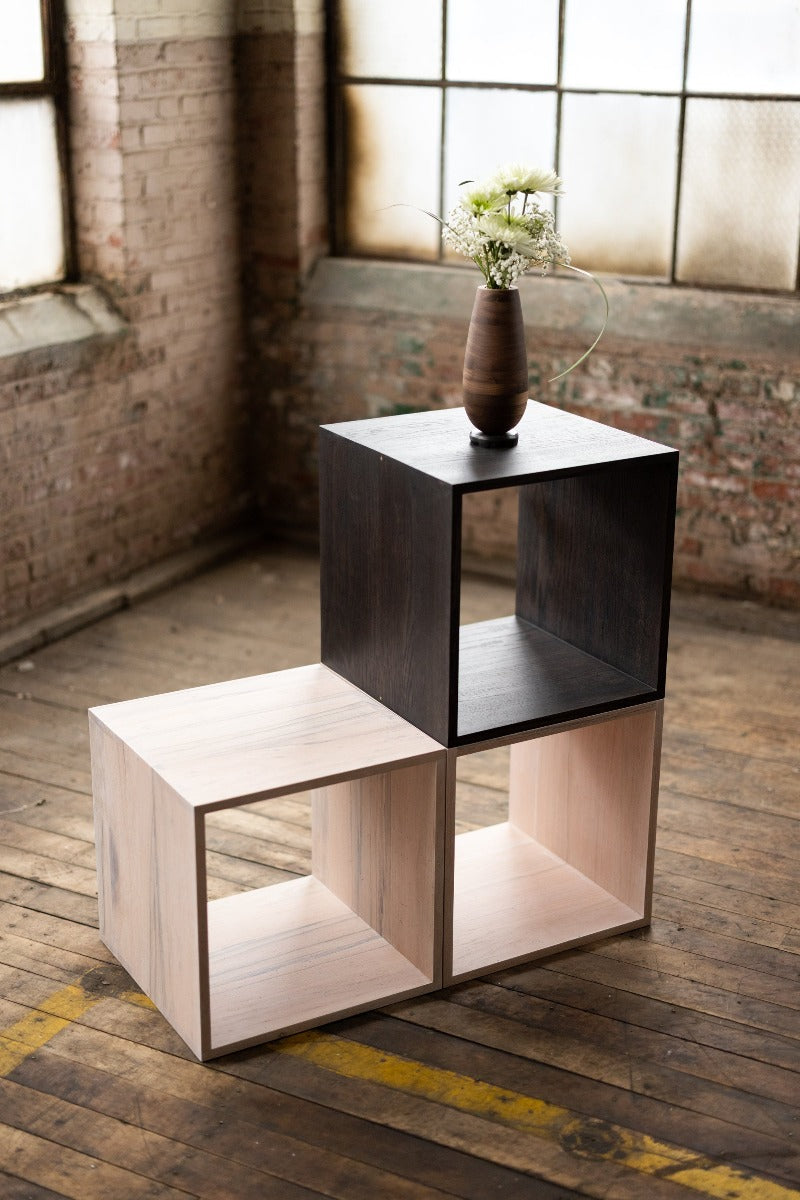 Stackable Wood Design Wooden Stackable Cube Shelves