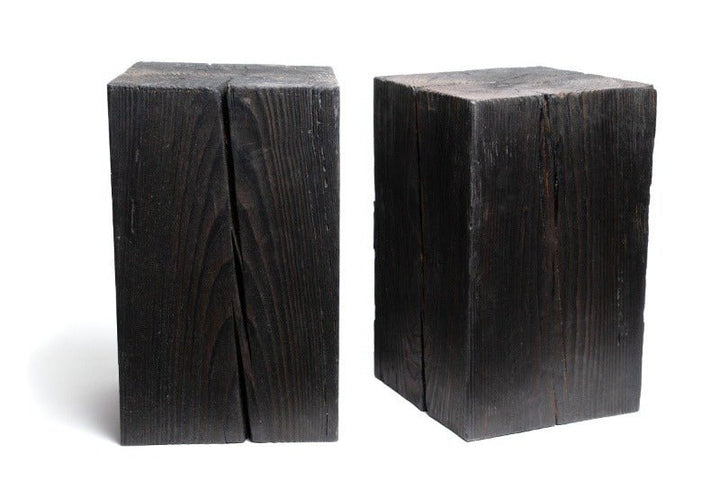 wooden cube side tables