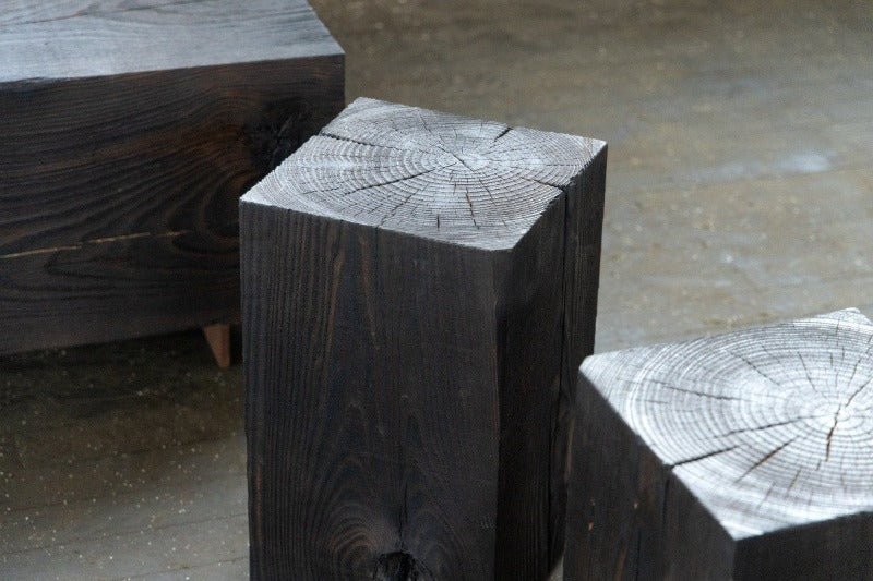 Wood Cube table and seating