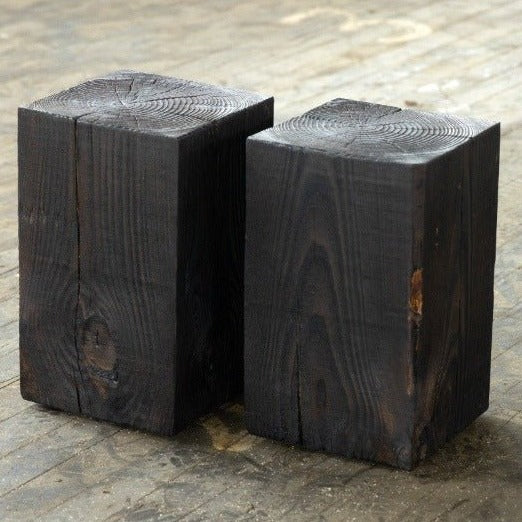 Wood Cube Side Tables