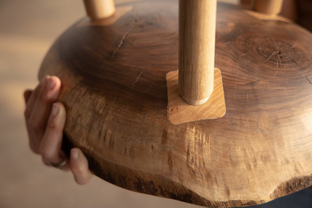 Live Edge Round Side Table | Fossil Table - Alabama Sawyer
