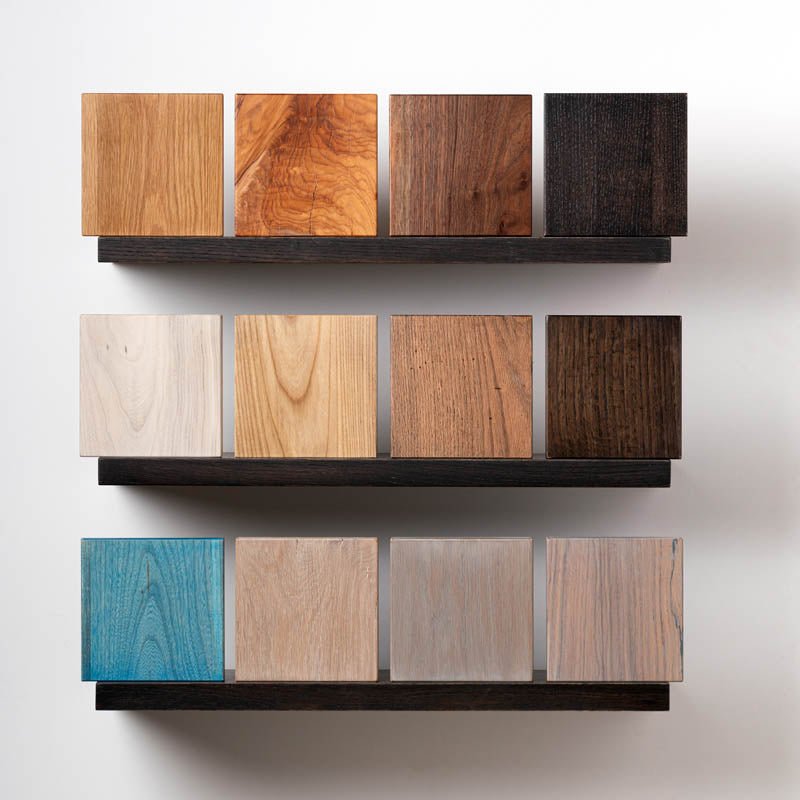 live edge floating shelf - different wood colors