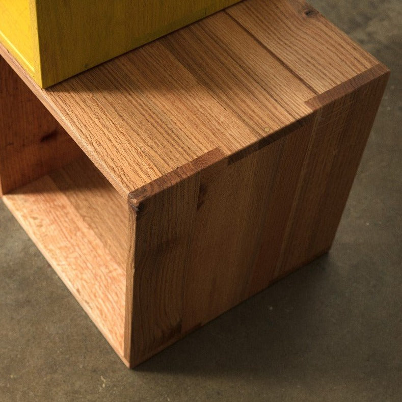 Rainbow City Cubes | Modular Modern Wood Cubes with Brass | Storage or Cocktail Table - Alabama Sawyer