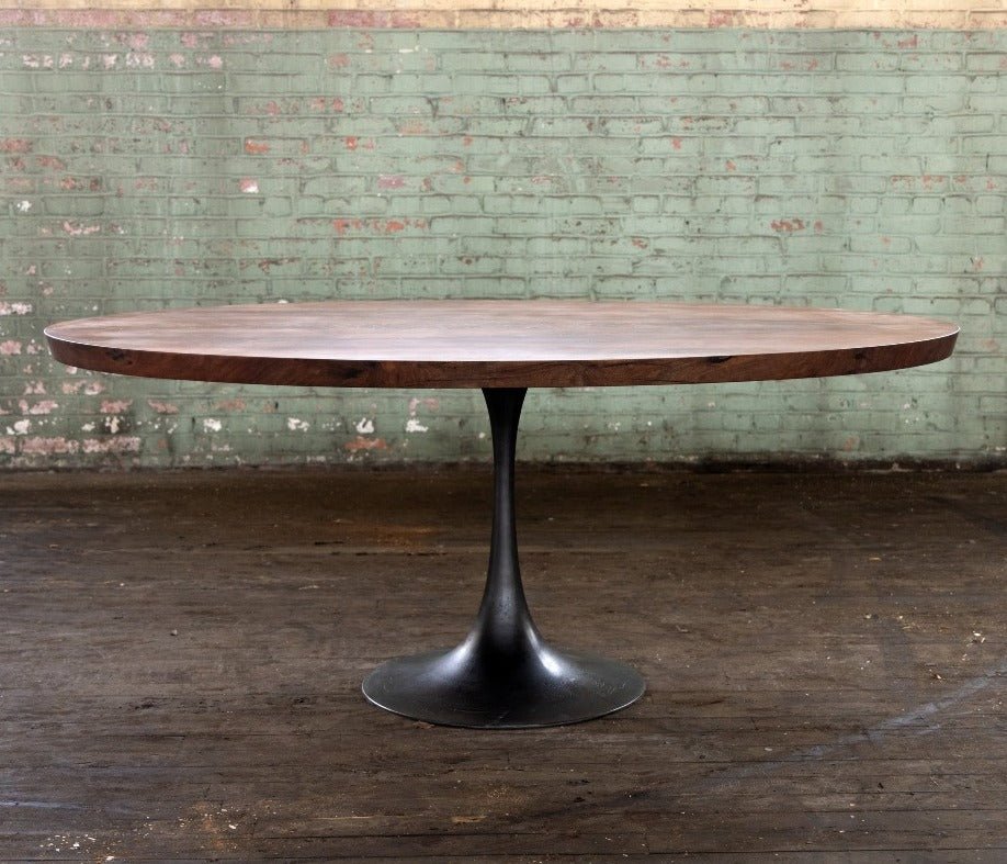 Round Pedestal Base Dining Table  Reclaimed Wood Round Dining Table –  Alabama Sawyer