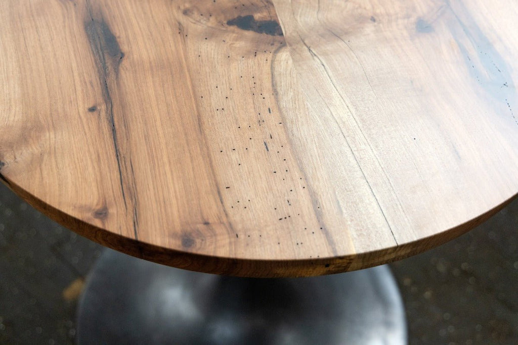 farmhouse round wood dining table