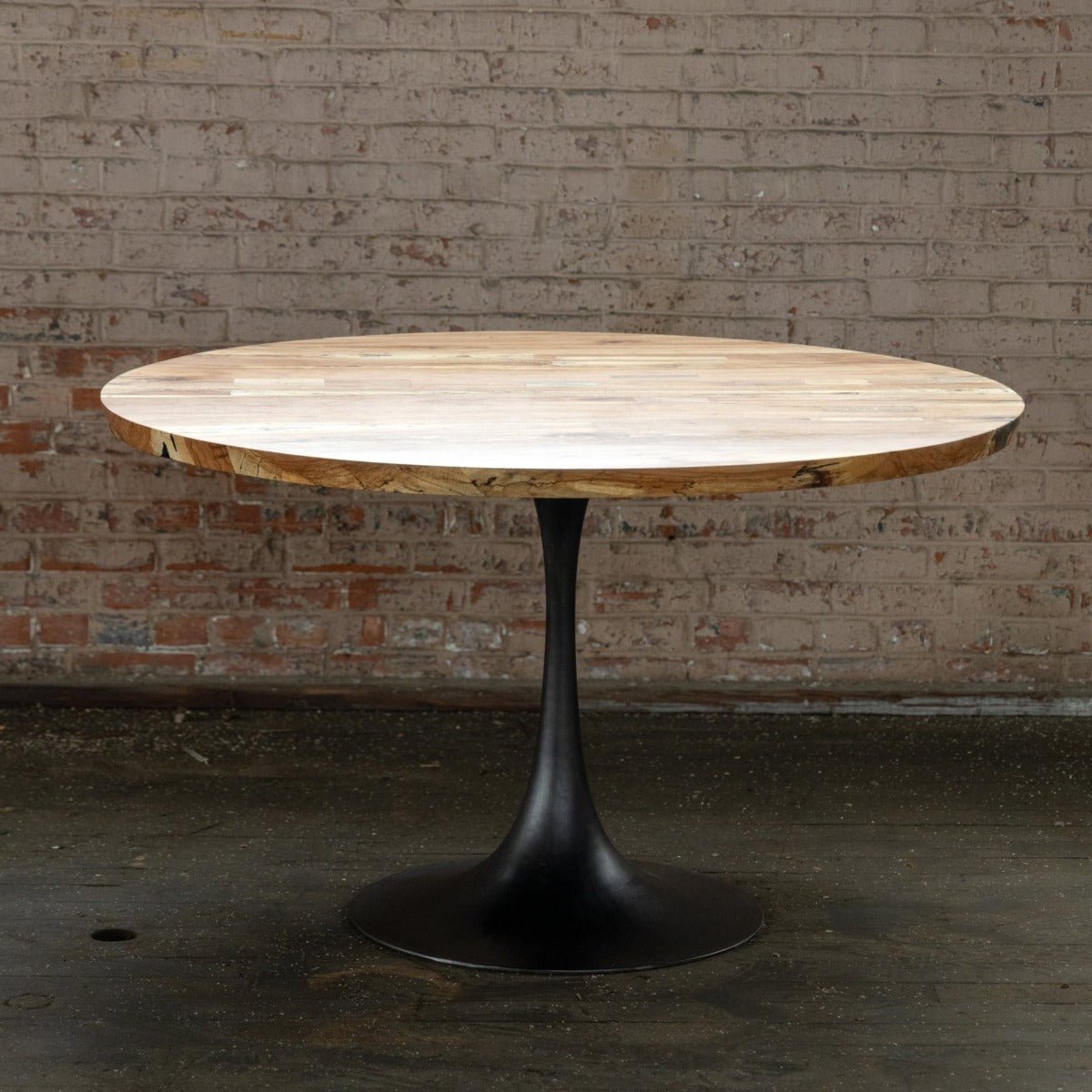 Round Pedestal Base Dining Table | Reclaimed Wood Round Dining Table –  Alabama Sawyer