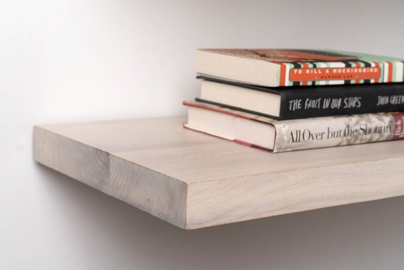 Square Beam Solid Wood Floating Shelf, Handmade in the USA