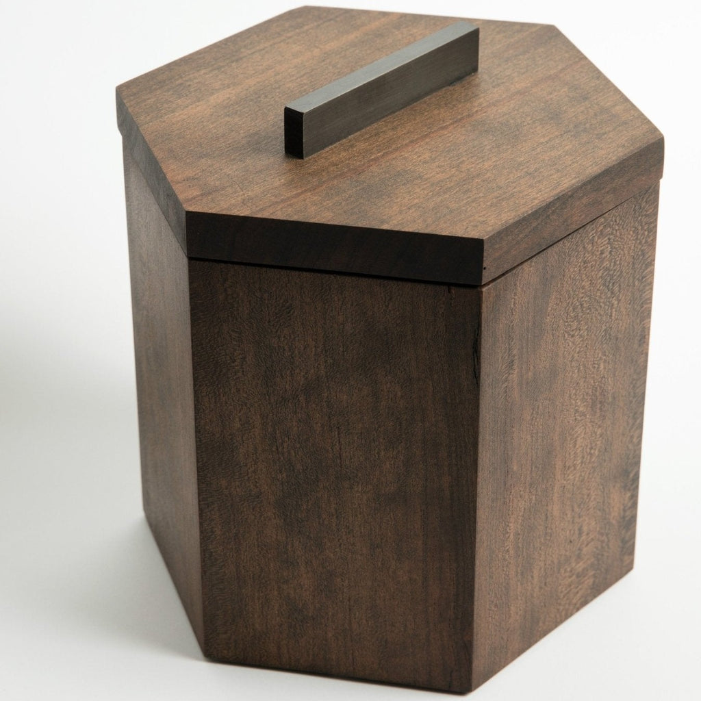 Wooden Ice Bucket shown from the side