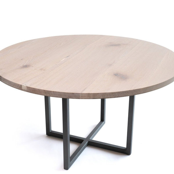 Sunrise Pedestal Base | Round Wood Dining Table with Steel Base - Alabama Sawyer