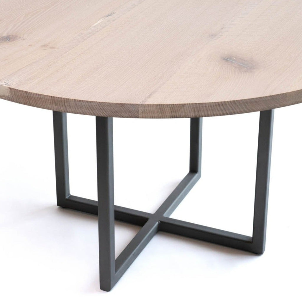 Sunrise Pedestal Base | Round Wood Dining Table with Steel Base ...