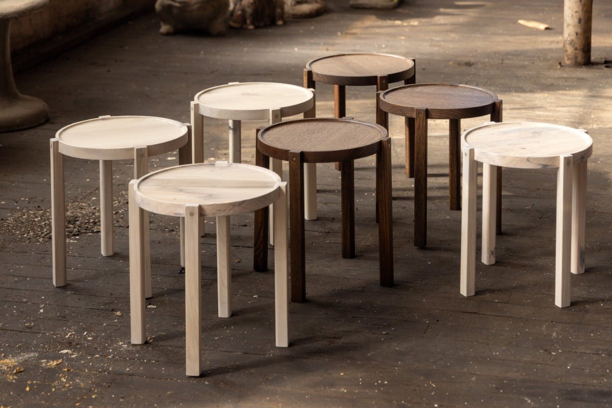 Waverly Side Table | Modern Round Wood Side Table - Alabama Sawyer